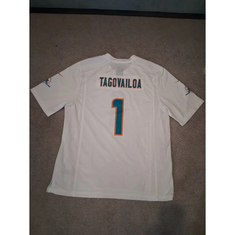 Nike Tua Tagovailoa Miami Dolphins White Vapor FUSE Jersey Men's Size XXL 2XL